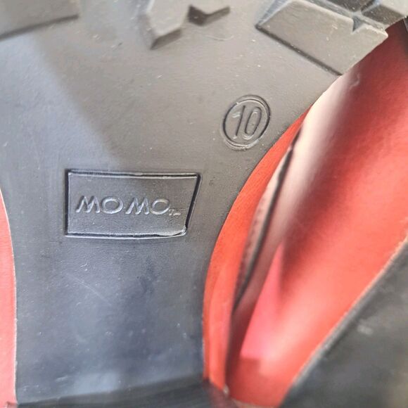 Momo Chelsea Boots Red With Plaid Block Heel Women's Size 10M - Picture 9 of 11